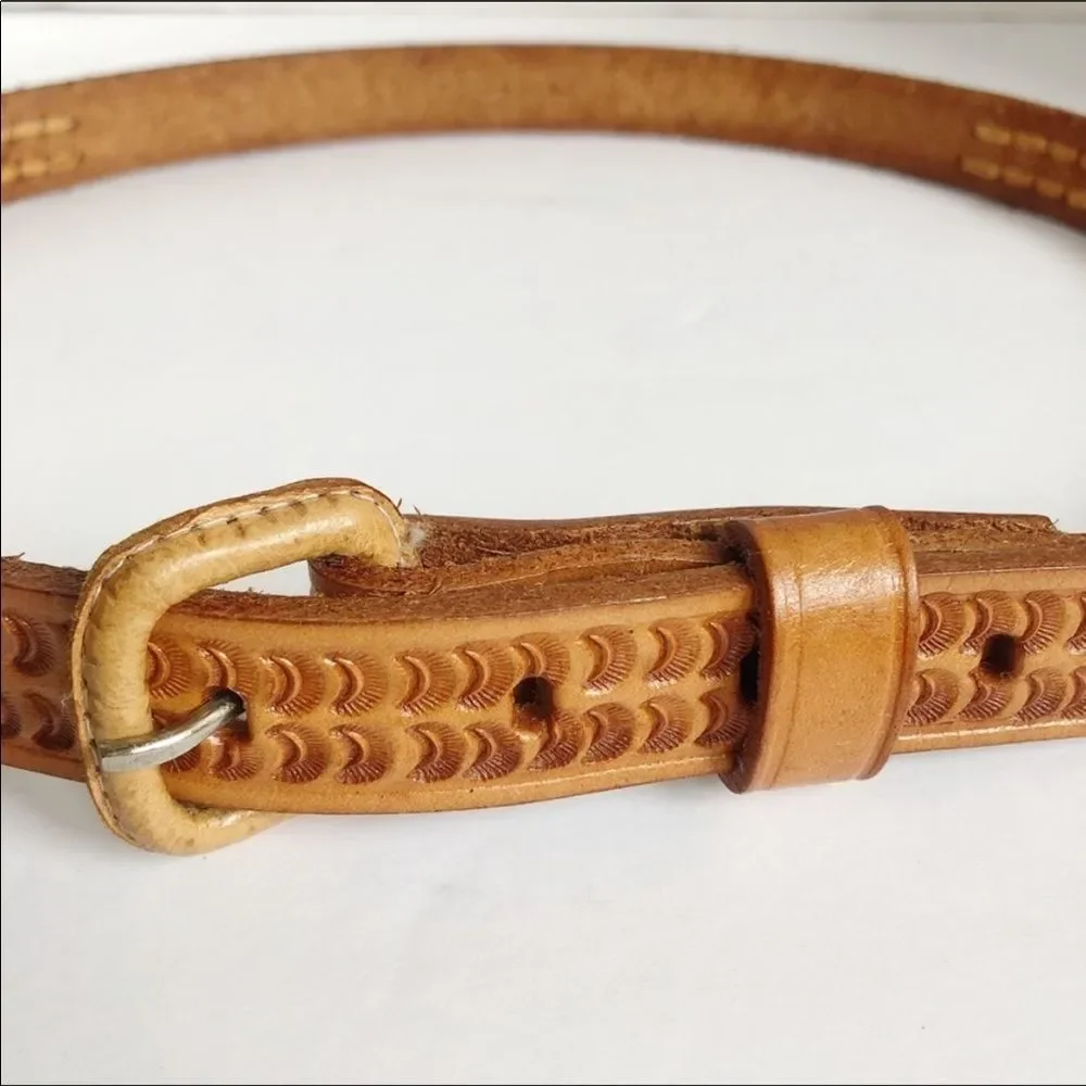 Tooled Leather Belt - Picture 1 of 9